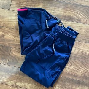 Small Med Coutoure navy scrubs